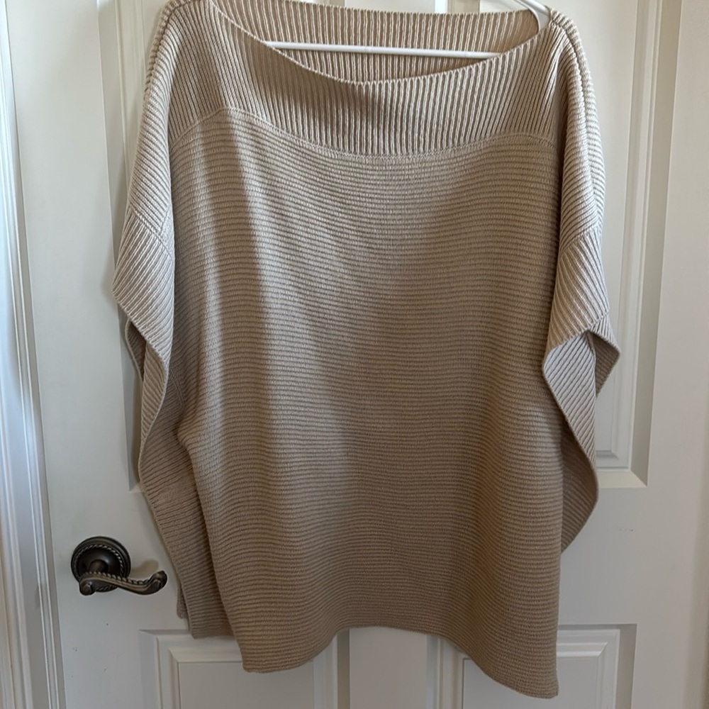 Loft Poncho Tan Sweater